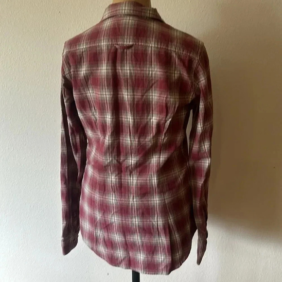Fjallraven sz XS Ovik Flannel Shirt mesa purple (dusty red) plaid NWT New cond - Picture 6 of 9